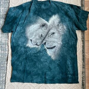 The Mountain Teal Lion Graphic Tee Mens XXL